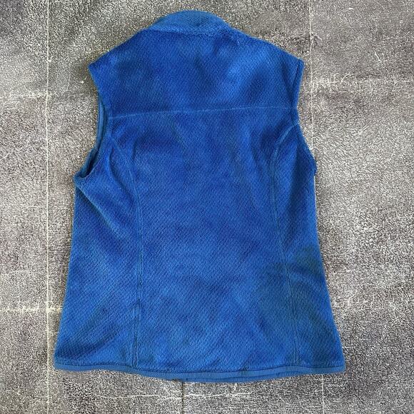 Womens Patagonia Superior Blue Re Tool Fuzzy Fleece Full Zip Up Vest Jacket Sz M - Picture 3 of 3
